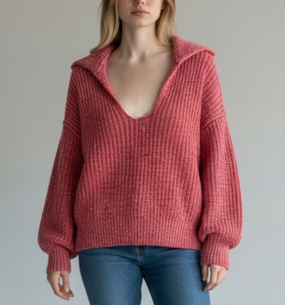 Free People Love This City Knit Cotton Blend Cropped Sweater